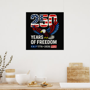 Affiche drapeau américain 250e anniversaire américain