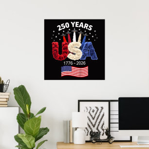 Affiche Drapeau américain 250e anniversaire des États-Unis