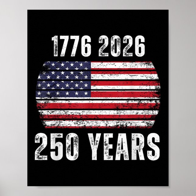 Affiche Drapeau américain 250e anniversaire États-Unis Joy (Devant)