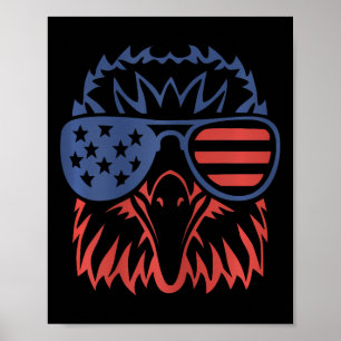 Affiche Drapeau américain 4 juillet Aigle patriotique
