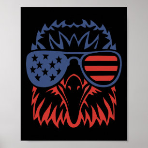 Affiche Drapeau américain 4 juillet Aigle patriotique