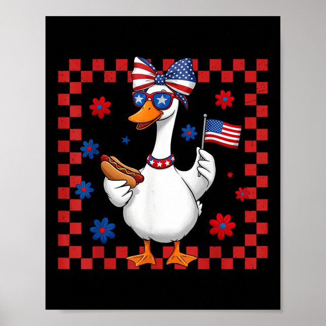 Affiche Drapeau américain 4 juillet Drapeau américain Pa (Devant)