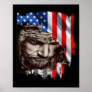 Affiche Drapeau américain 4 juillet Fête de l'Indépendance
