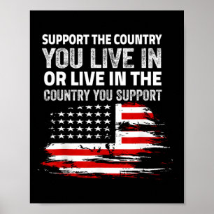 Affiche Drapeau Américain 4 Juillet Soutenez Le Pays Vous