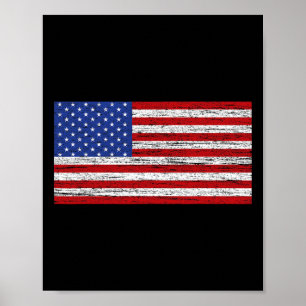 Affiche Drapeau américain 4 juillet USA Patriotique
