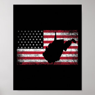 Affiche Drapeau américain 4 juillet West Virginia Wv Vinta