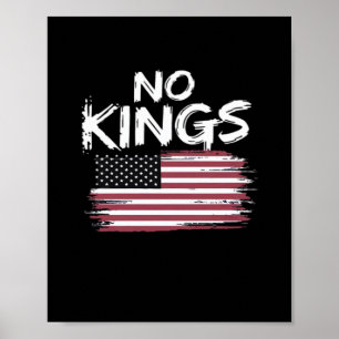 Affiche Drapeau Américain à l'Envers en Distresse No Kings