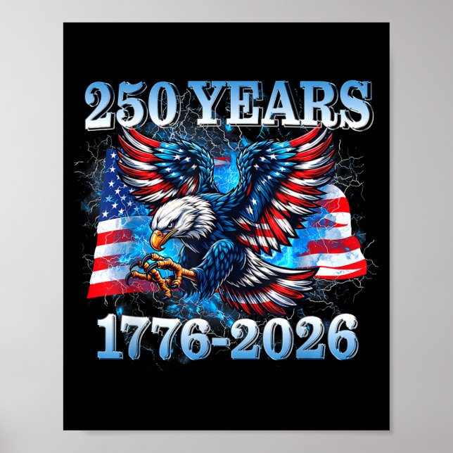 Affiche Drapeau américain aigle garçons États-Unis 250 ans (Devant)