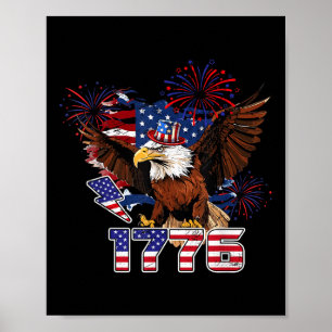 Affiche Drapeau américain Aigle Patriotique 4 juillet Usa