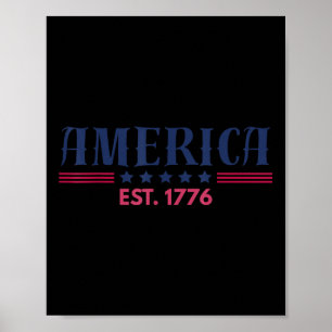 Affiche Drapeau américain américain 4 juillet Établissemen