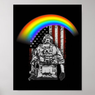 Affiche drapeau américain arc-en-ciel jour du souvenir lgb