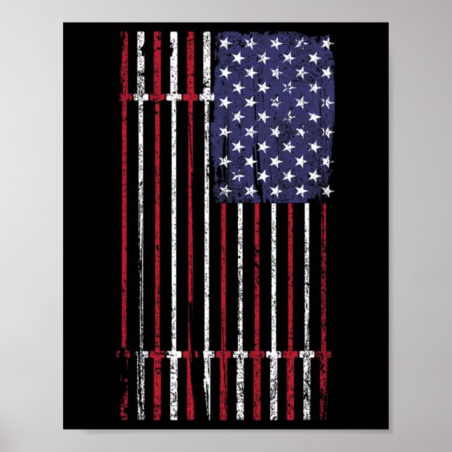 Affiche Drapeau américain Barbell pour femmes hommes (Devant)