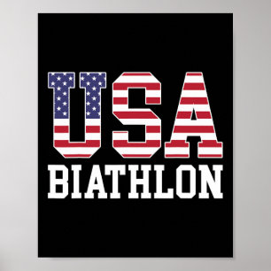 Affiche Drapeau Américain Biathlonist - Américain Biathlon