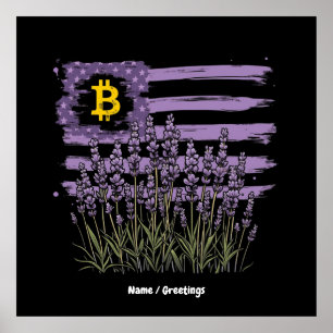 Affiche Drapeau américain Bitcoin BTC Révolution Drôle Cry