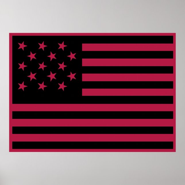 Affiche Drapeau américain Black Star-Spangled Banner (Devant)
