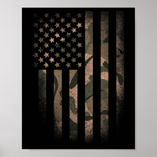 Affiche Drapeau américain camouflage Usa tactique militair