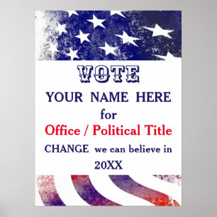 Affiche Drapeau américain Campagne politique présidentiell