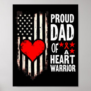 Affiche Drapeau américain CHD Sensibilisation Papa fier d'