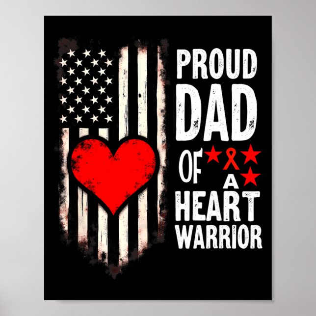 Affiche Drapeau américain CHD Sensibilisation Papa fier d' (Devant)
