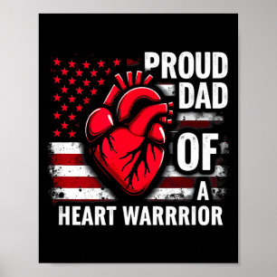Affiche Drapeau américain CHD Sensibilisation Papa fier d'
