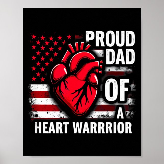 Affiche Drapeau américain CHD Sensibilisation Papa fier d' (Devant)