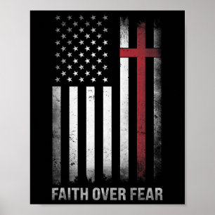 Affiche Drapeau américain chrétien Usa foi chrétienne amér