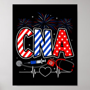Affiche Drapeau américain CNA 4 juillet Stetho patriotique