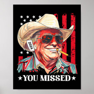 Affiche Drapeau américain Cowboy Trump occidental Vous ave