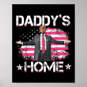 Affiche Drapeau américain Daddys Accueil Trump 2024 Patrio