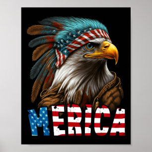 Affiche Drapeau américain d'aigle patriotique 4 juillet Me