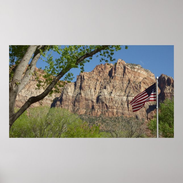 Affiche Drapeau américain dans le parc national de Zion I (Devant)
