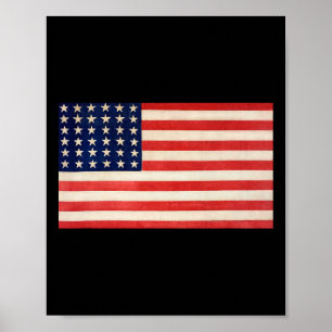 Affiche Drapeau américain de base pour hommes femmes et en