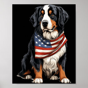 Affiche Drapeau américain de Berne Propriétaire de berger