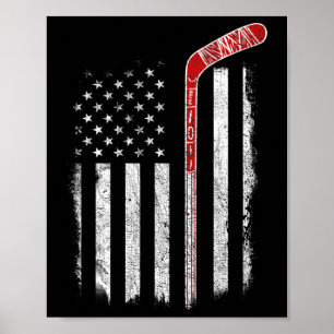 Affiche Drapeau américain de hockey