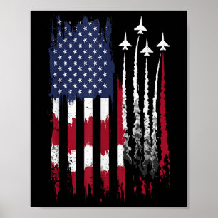 Affiche Drapeau américain de la Force aérienne Patriotique