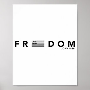 Affiche Drapeau américain de la liberté Christ est Roi vou