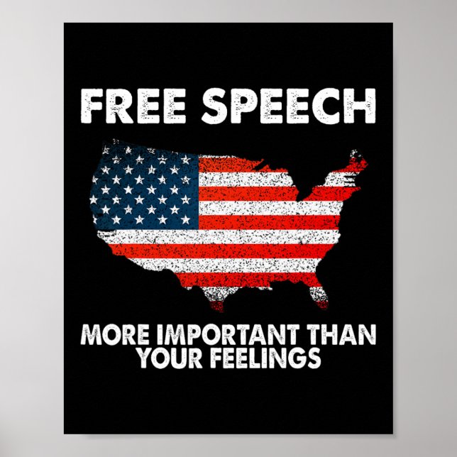 Affiche Drapeau américain de la liberté d'expression répub (Devant)
