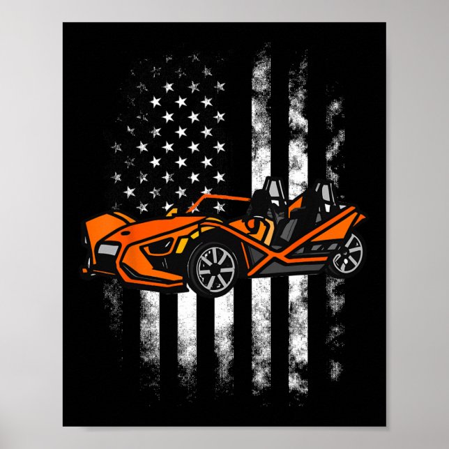 Affiche Drapeau américain de la voiture de Slingshot Drape (Devant)