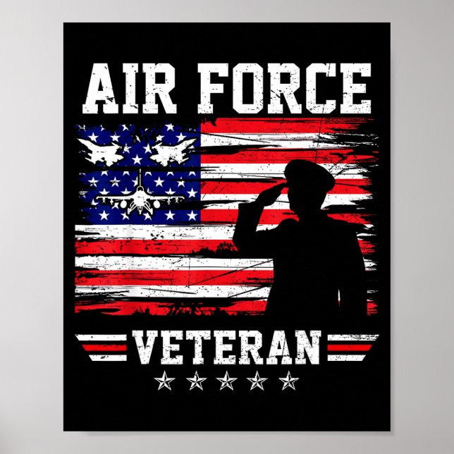 Affiche Drapeau américain de l'ancienne force aérienne vét (Devant)