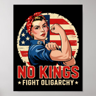 Affiche Drapeau américain de l'oligarchie de combat sans r