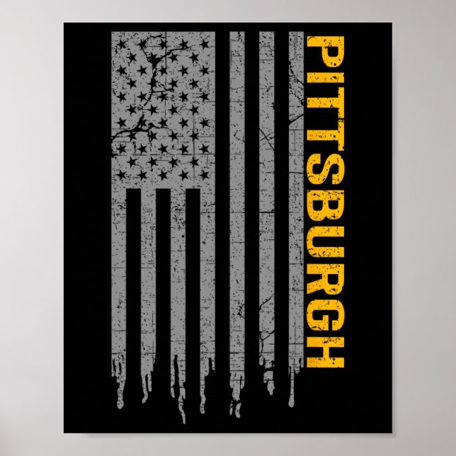 Affiche Drapeau américain de Pittsburgh (Devant)