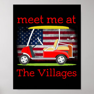 Affiche Drapeau américain de retraite de Villages Florida