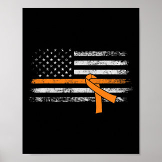 Affiche Drapeau américain de sensibilisation à la leucémie