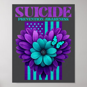 Affiche Drapeau américain de sensibilisation à la préventi