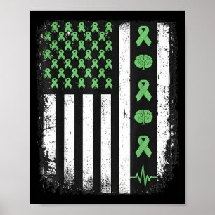 Affiche Drapeau américain de sensibilisation à la santé me