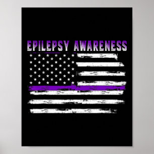 Affiche Drapeau américain de sensibilisation à l'épilepsie