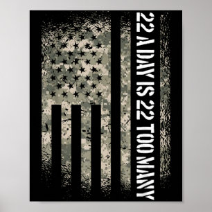 Affiche Drapeau américain de sensibilisation des vétérans 