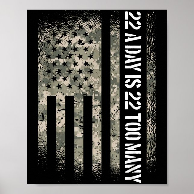 Affiche Drapeau américain de sensibilisation des vétérans  (Devant)