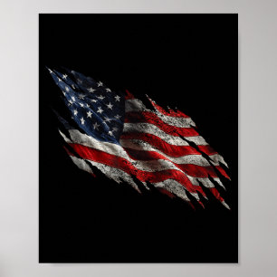 Affiche Drapeau américain déchiré et en détresse