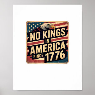 Affiche Drapeau américain Décor Pas de rois en Amérique de